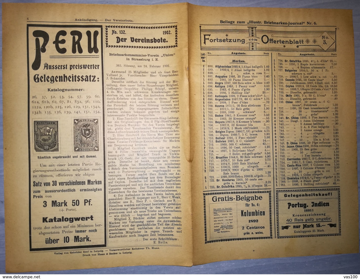 ILLUSTRATED STAMP JOURNAL-ILLUSTRIERTES BRIEFMARKEN JOURNAL MAGAZINE PRICE LIST, LEIPZIG, NR 6, 1902, GERMANY - Alemán (hasta 1940)