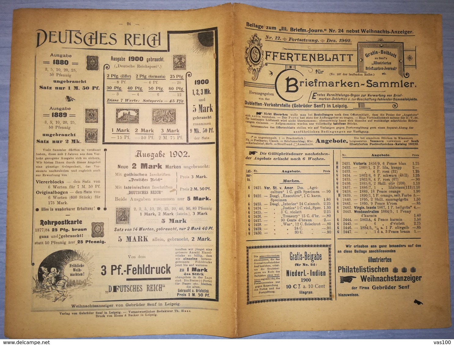 ILLUSTRATED STAMP JOURNAL-ILLUSTRIERTES BRIEFMARKEN JOURNAL MAGAZINE PRICE LIST, LEIPZIG, NR 24, 1902, GERMANY - German (until 1940)