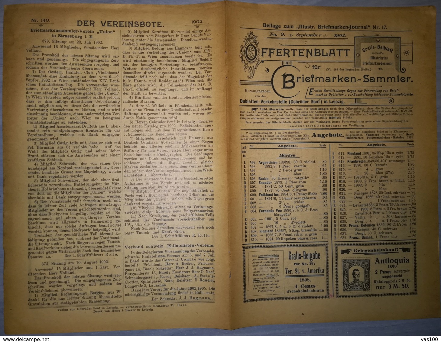 ILLUSTRATED STAMP JOURNAL-ILLUSTRIERTES BRIEFMARKEN JOURNAL MAGAZINE PRICE LIST, LEIPZIG, NR 17, 1902, GERMANY - German (until 1940)