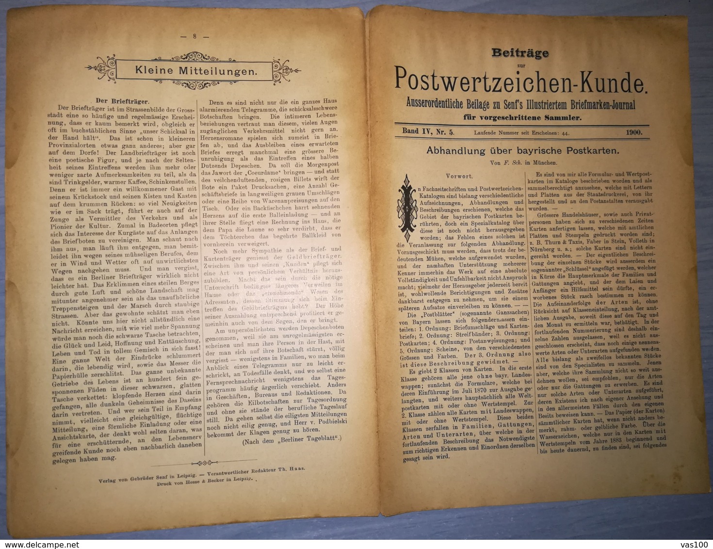 ILLUSTRATED STAMP JOURNAL-ILLUSTRIERTES BRIEFMARKEN JOURNAL MAGAZINE SUPPLEMENT, LEIPZIG, NR 5, 1900, GERMANY - Duits (tot 1940)