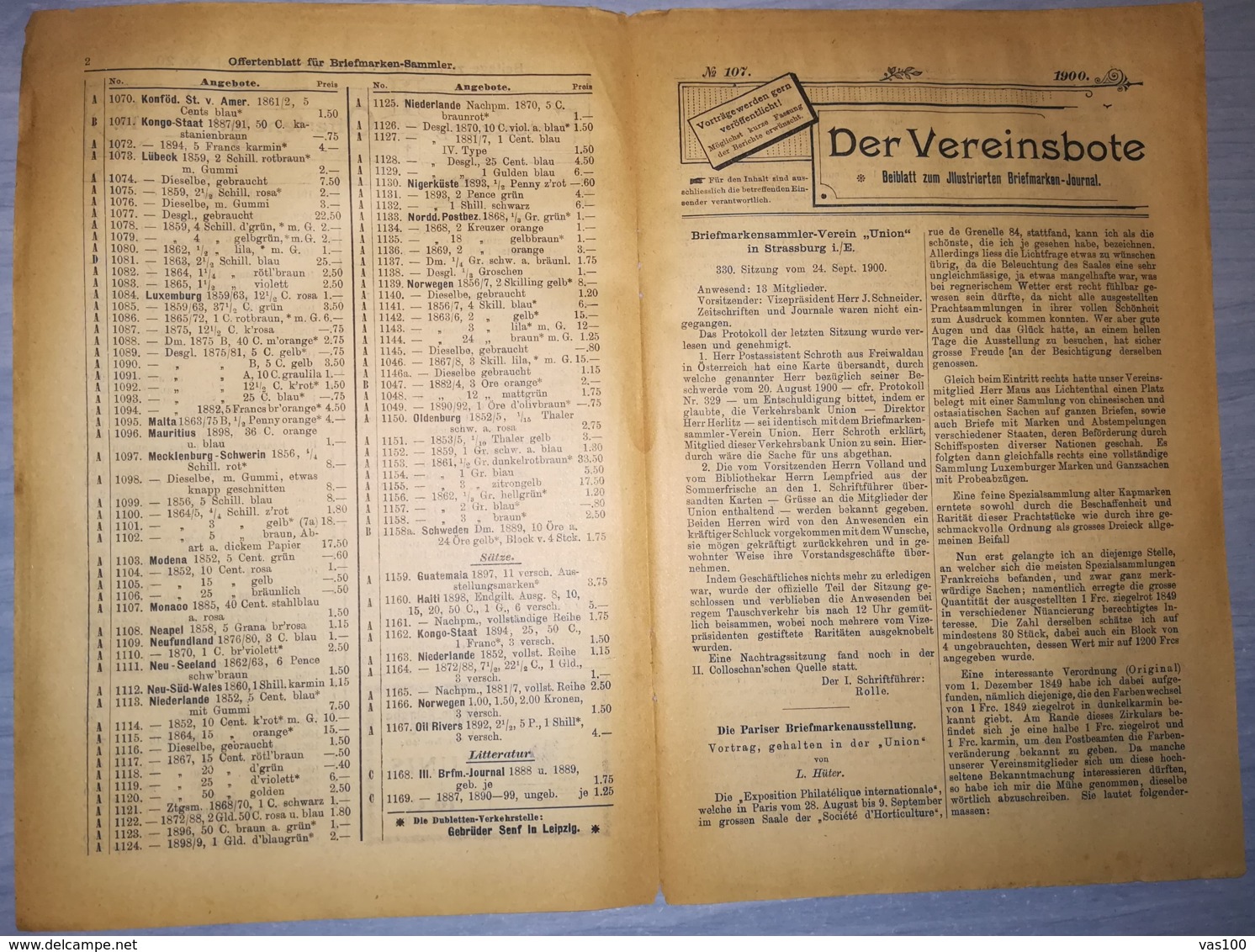 ILLUSTRATED STAMP JOURNAL-ILLUSTRIERTES BRIEFMARKEN JOURNAL MAGAZINE PRICE LIST, LEIPZIG, NR 20, 1900, GERMANY - German (until 1940)