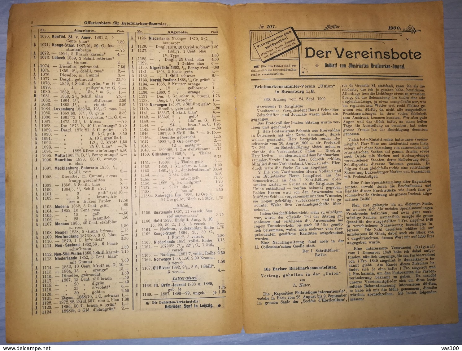 ILLUSTRATED STAMP JOURNAL-ILLUSTRIERTES BRIEFMARKEN JOURNAL MAGAZINE PRICE LIST, LEIPZIG, NR 20, 1900, GERMANY - Duits (tot 1940)