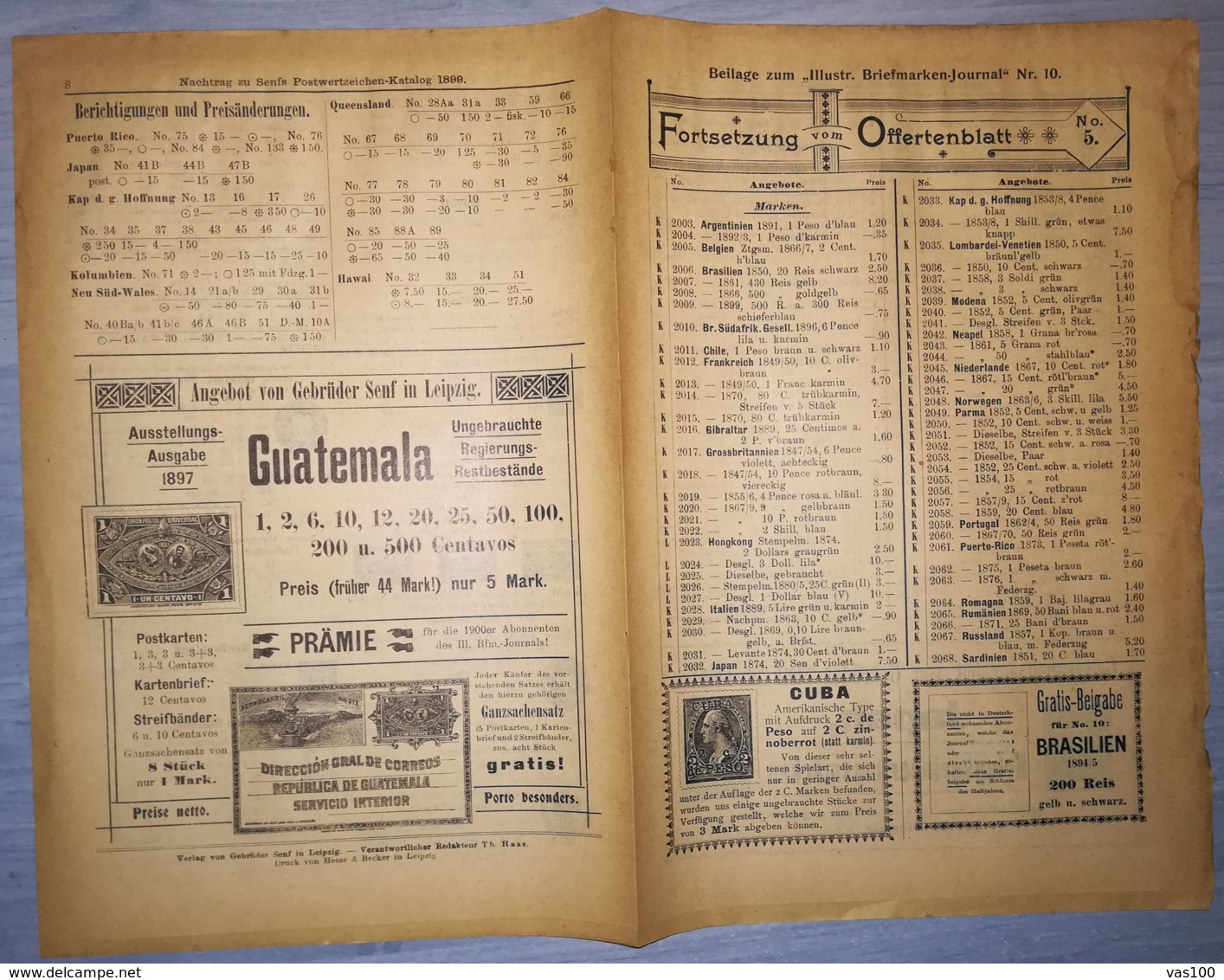 ILLUSTRATED STAMP JOURNAL-ILLUSTRIERTES BRIEFMARKEN JOURNAL MAGAZINE PRICE LIST, LEIPZIG, NR 10, 1899, GERMANY - Allemand (jusque 1940)