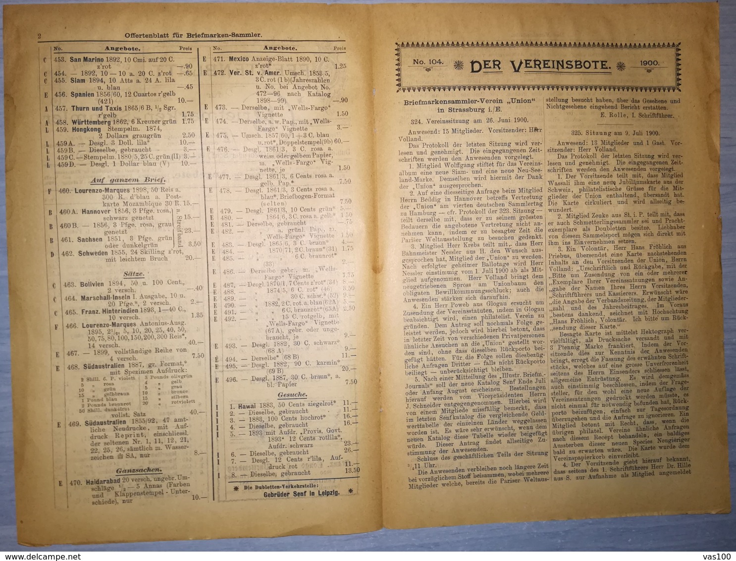 ILLUSTRATED STAMP JOURNAL-ILLUSTRIERTES BRIEFMARKEN JOURNAL MAGAZINE PRICE LIST, LEIPZIG, NR 8, 1900, GERMANY - Duits (tot 1940)