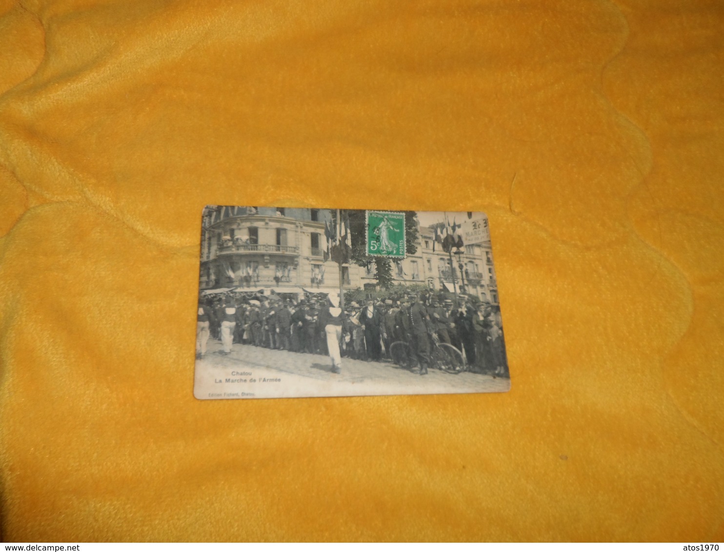 CARTE POSTALE ANCIENNE CIRCULEE DATE ?.../ CHATOU.- LA MARCHE DE L'ARMEE. / CACHET + TIMBRE - Chatou