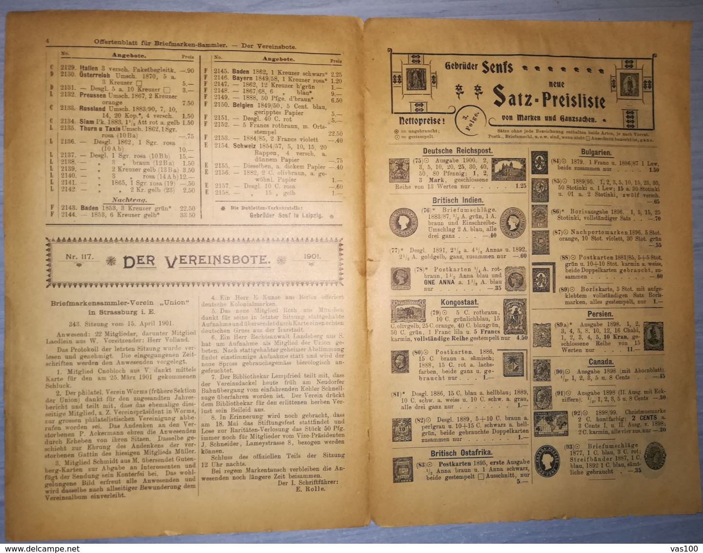 ILLUSTRATED STAMP JOURNAL-ILLUSTRIERTES BRIEFMARKEN JOURNAL MAGAZINE PRICE LIST, LEIPZIG, NR 9, 1901, GERMANY - Duits (tot 1940)