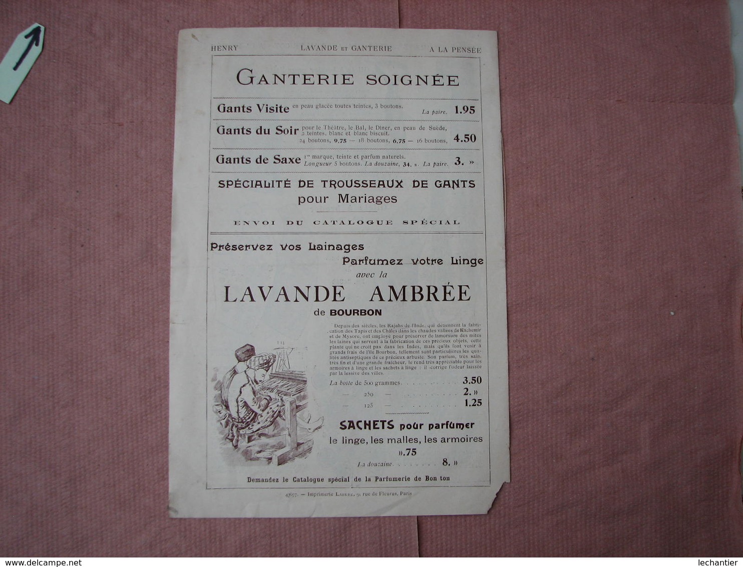 Henry à La Pensée 3 Documents 1904 Et Non Daté  Voir Photos éventails Et Mode - Textile & Clothing