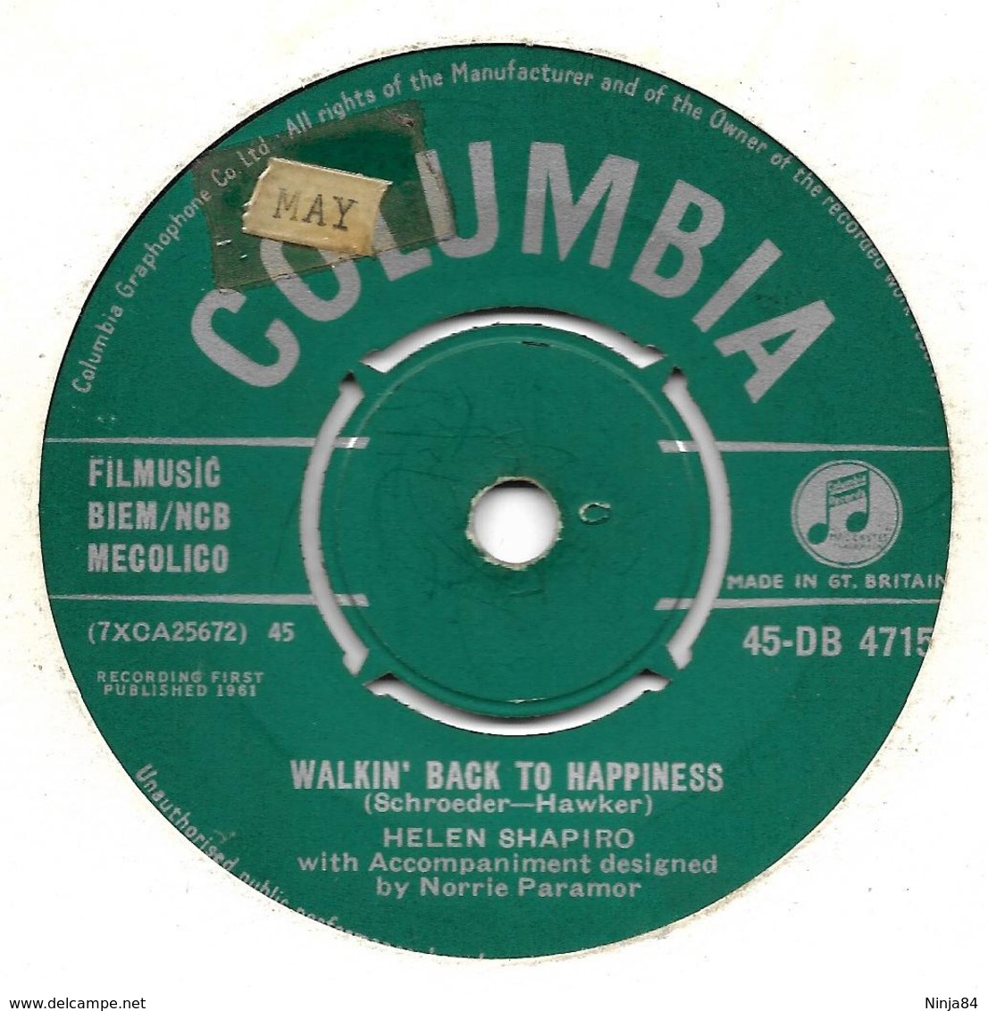 SP 45 RPM (7")   Helen Shapiro  "  Walkin' Back To Happiness  " Angleterre - Autres - Musique Anglaise