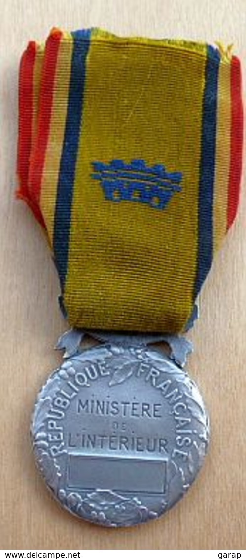 D3-1203 Médaille Signée C.Toudray OCTROI Avec Son Rubanrouge/bleu Ministère De L'Intérieur - Autres & Non Classés