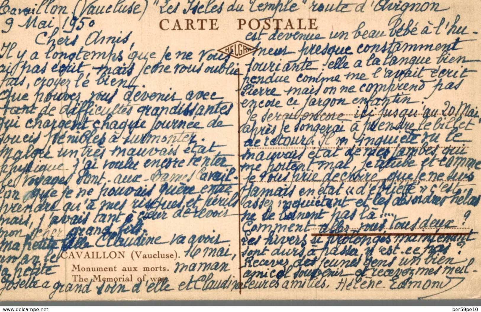 84 CAVAILLON  MONUMENT AUX MORTS - Cavaillon