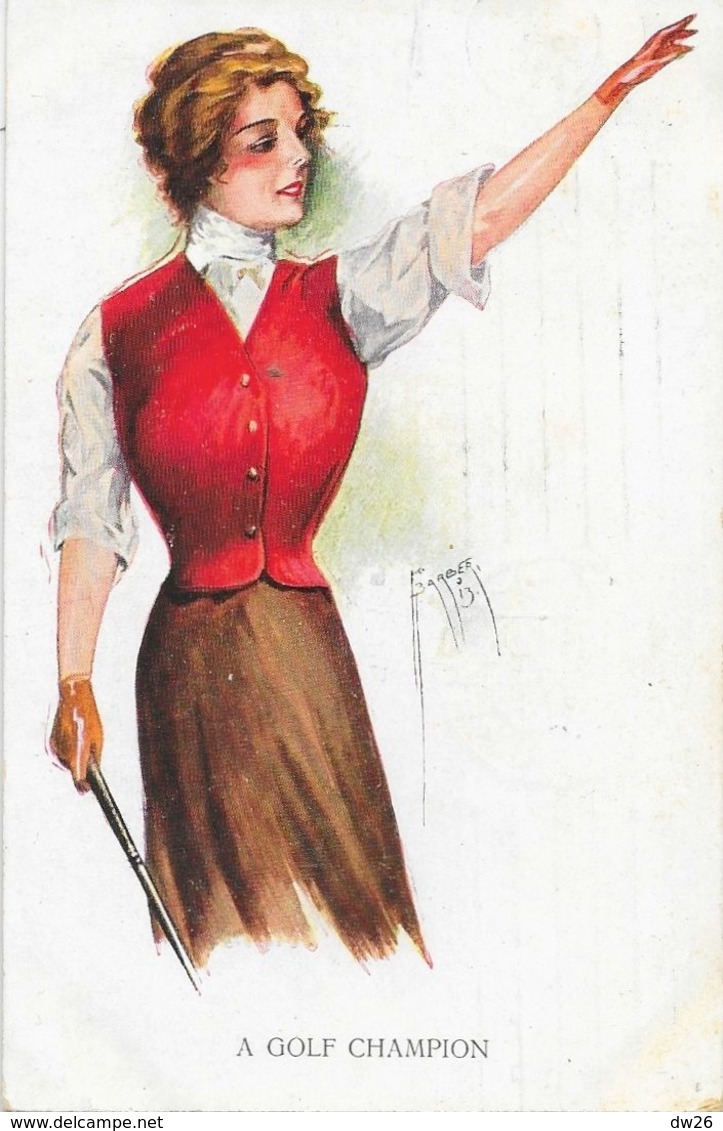 Illustration Barber Court - A Golf Champion - Femme Joueuse De Golf - Edition J. St. Co. - Barber, Court