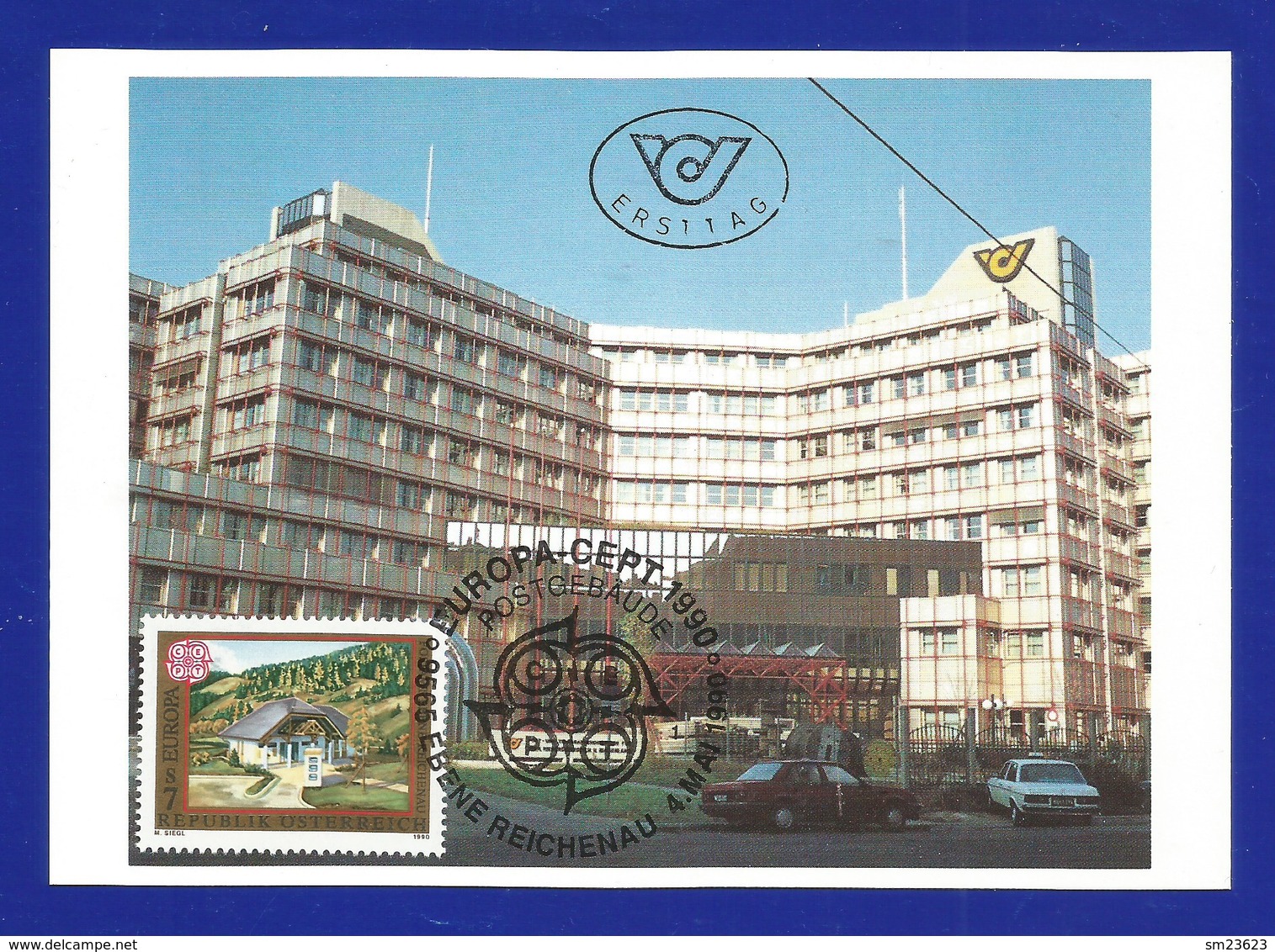 Österreich  1990  Mi.Nr. 1989 , EUROPA CEPT - Postalische Einrichtungen - Maximum Card - Ebene Reichenau 4.Mai 1990 - Maximumkarten (MC)