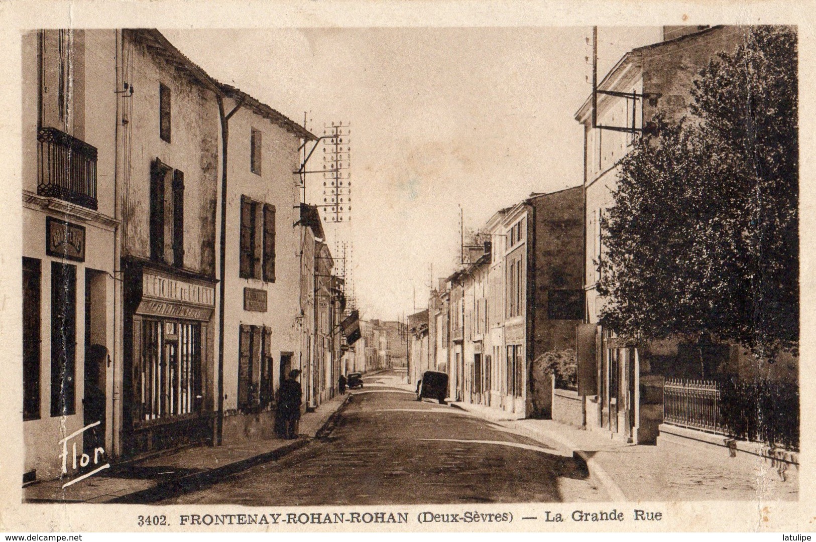Frontenay-Rohan'Rohan  79   La  Grande Rue Animée Voiture Et Epicerie - Frontenay-Rohan-Rohan