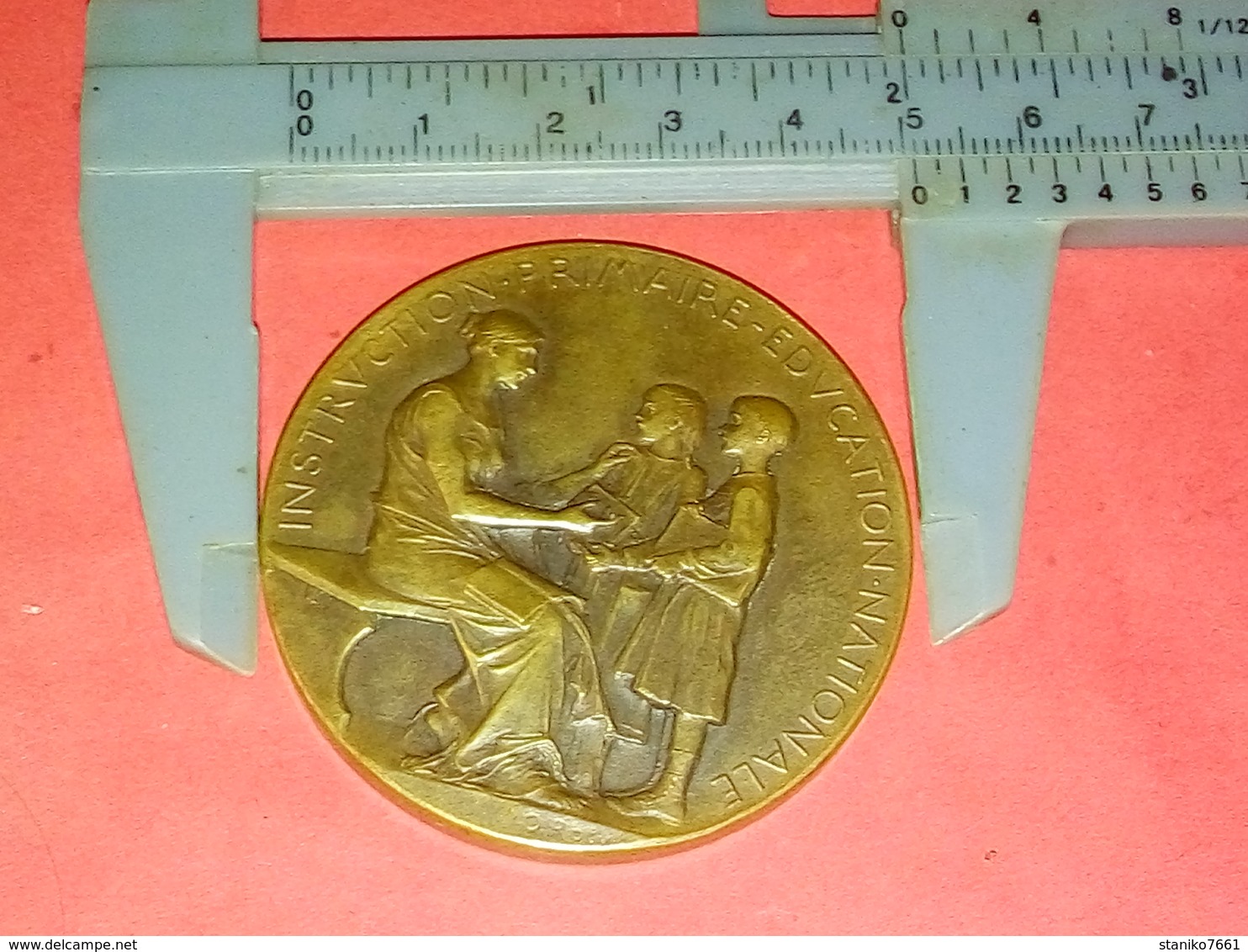 SUPERBE MÉDAILLE BRONZE MINISTERE DE L'INSTRUCTION PUBLIQUE 1901 / 1902 Par O.Roty  50 Mm 62 Gr - Autres & Non Classés