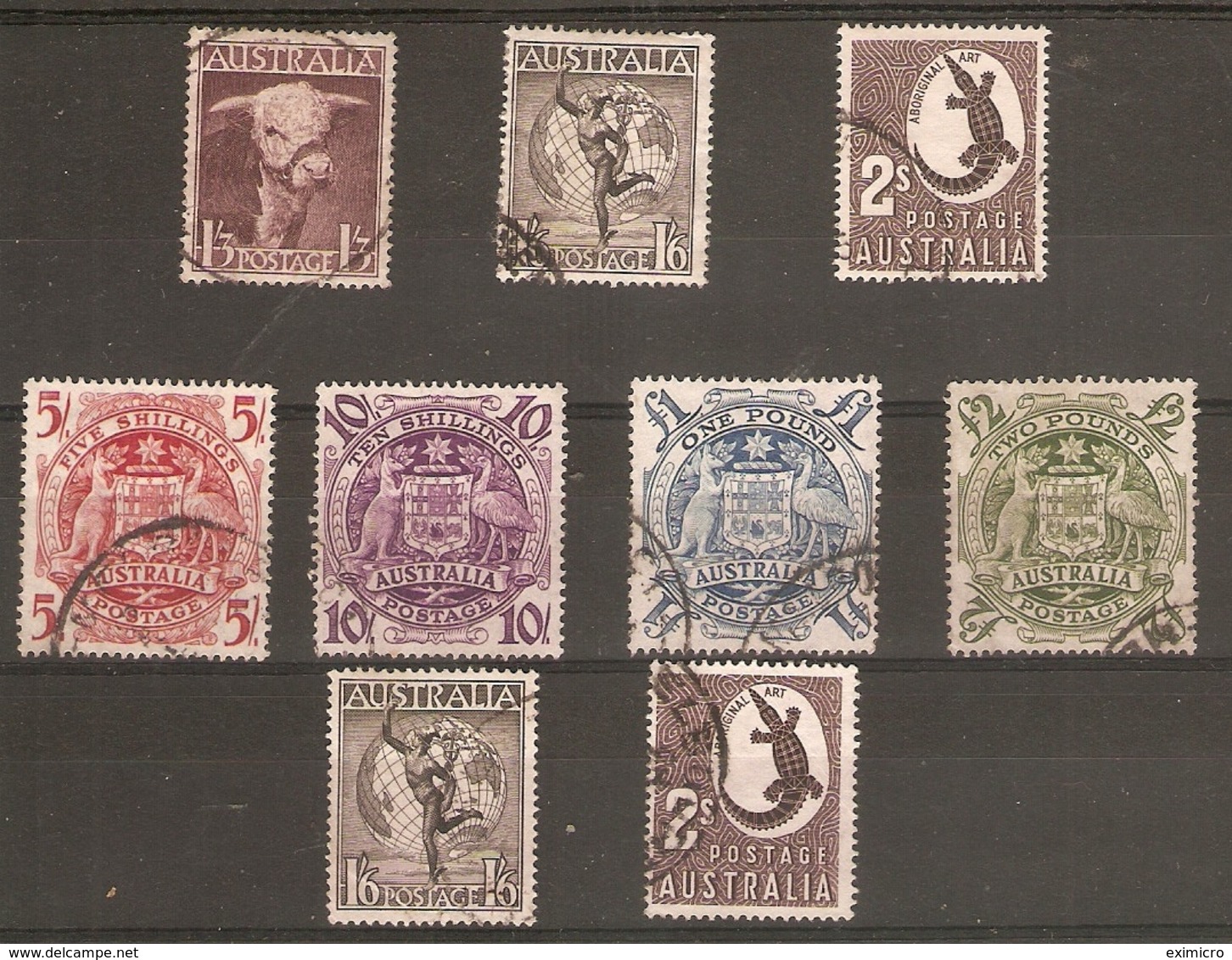 AUSTRALIA 1948 - 1956 WATERMARK AND NO WATERMARK FINE USED SETS SG 223/224f Cat £24 - Used Stamps