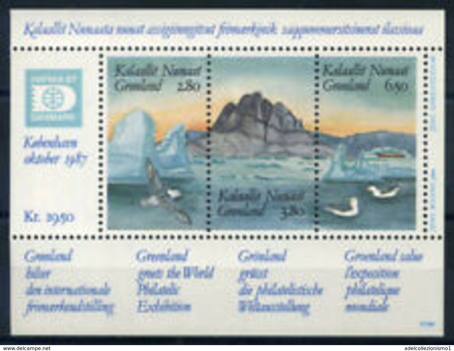 90677) Groenlandia 1987 Mi. Bl. 1 Foglietto 100% HAFINA '87 -MNH** - Nuovi