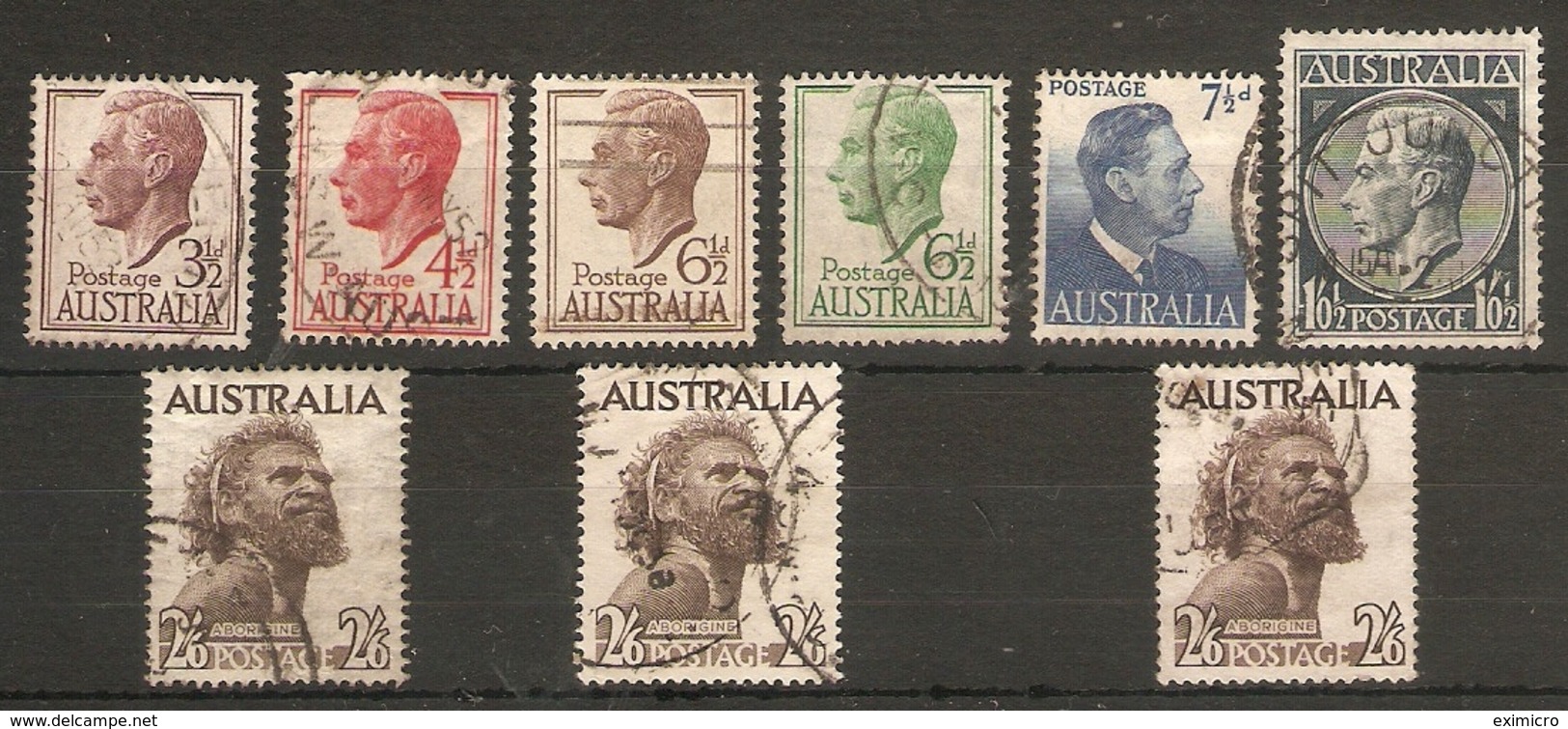 AUSTRALIA 1951 - 1965 SET OF 9 STAMPS SG 247/253bba FINE USED Cat £21+ - Gebraucht