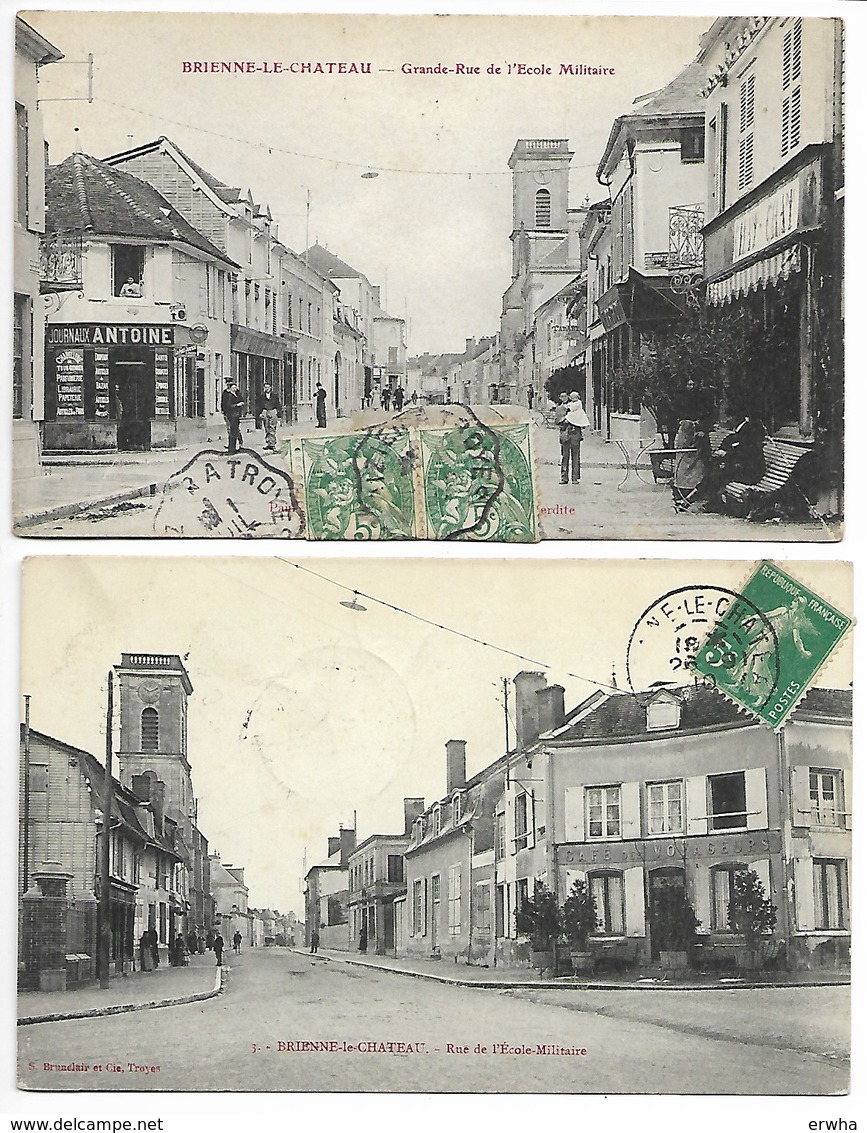 BRIENNE Le CHÂTEAU 1917 Journaux ANTOINE + 1910 RUE Aube En Champagne Vendeuvre Chavanges Dienville Bossancourt Jessains - Autres & Non Classés