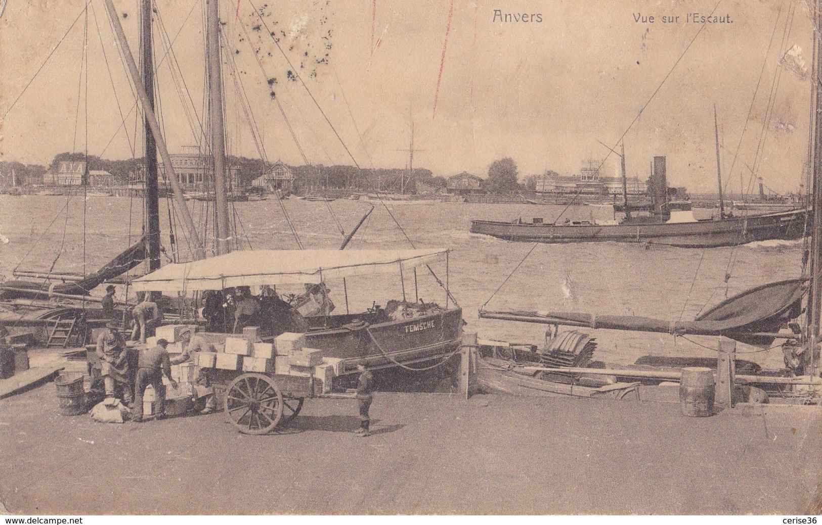 Anvers Vue De L'Escaut Circulée En 1906 - Antwerpen