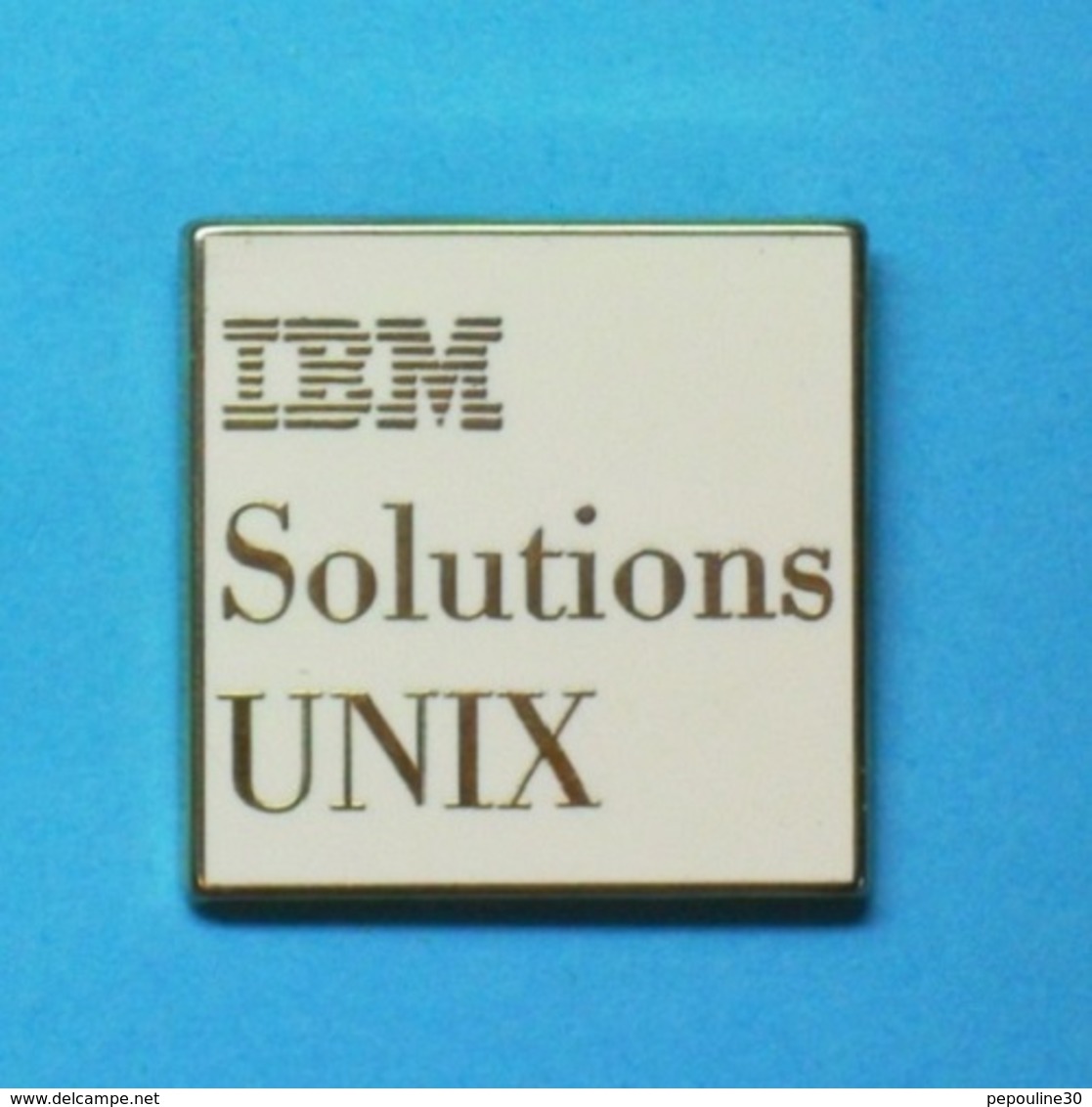 1 PIN'S  //   ** IBM / SOLUTIONS UNIX ** . (Arthus Bertrand Paris) - Informatique