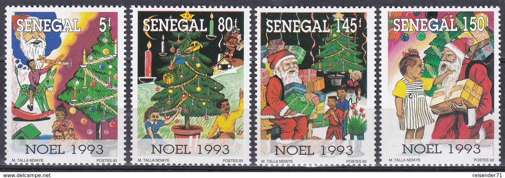 Senegal 1993 Religion Christentum Weihnachten Christmas Weihnachtsbaum Tree Spielsachen Toys, Mi. 1272-5 ** - Senegal (1960-...)