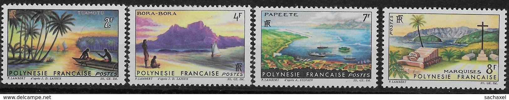 1964 Polynésie Française N° 30 à 33 Nf** . MNH ..Paysages . - Unused Stamps