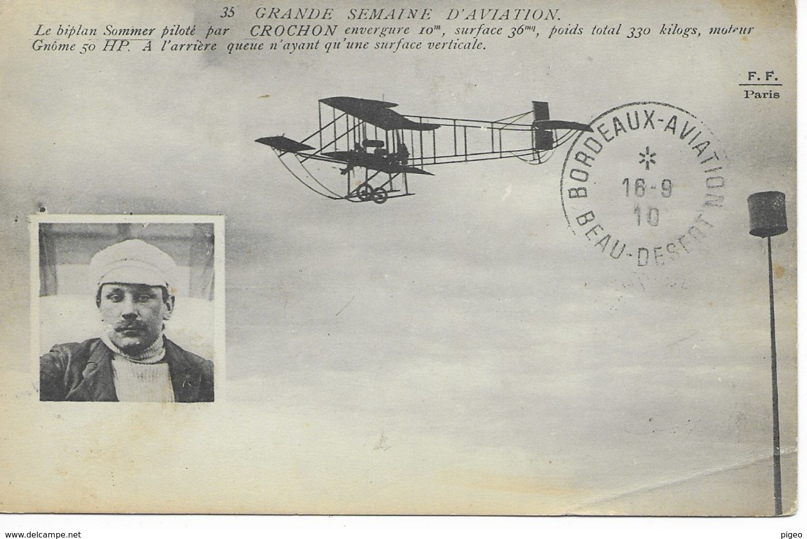 Semaine D'Aviation Mérignac Beau-Désert Biplan SOMMER - ....-1914: Précurseurs