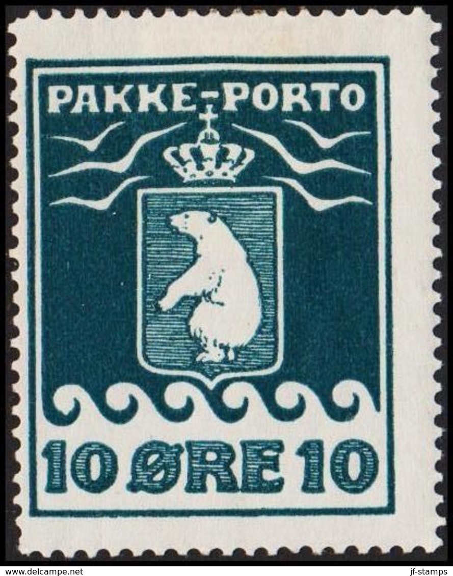 1916. PAKKE PORTO. 10 øre Blue. Thiele. Perf 11 ½. (Michel 7A) - JF306887 - Paketmarken