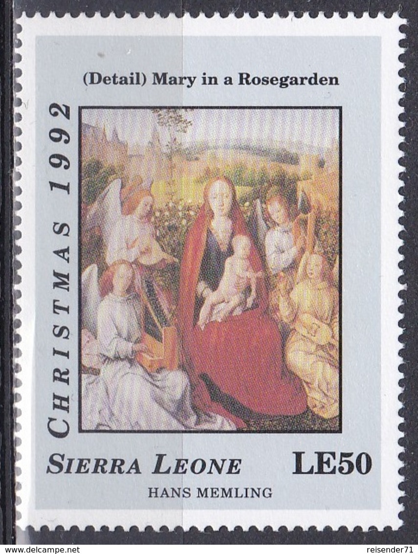 Sierra Leone 1992 Religion Christentum Weihnachten Christmas Gemälde Painting Hans Memling, Mi. 1922 ** - Sierra Leone (1961-...)