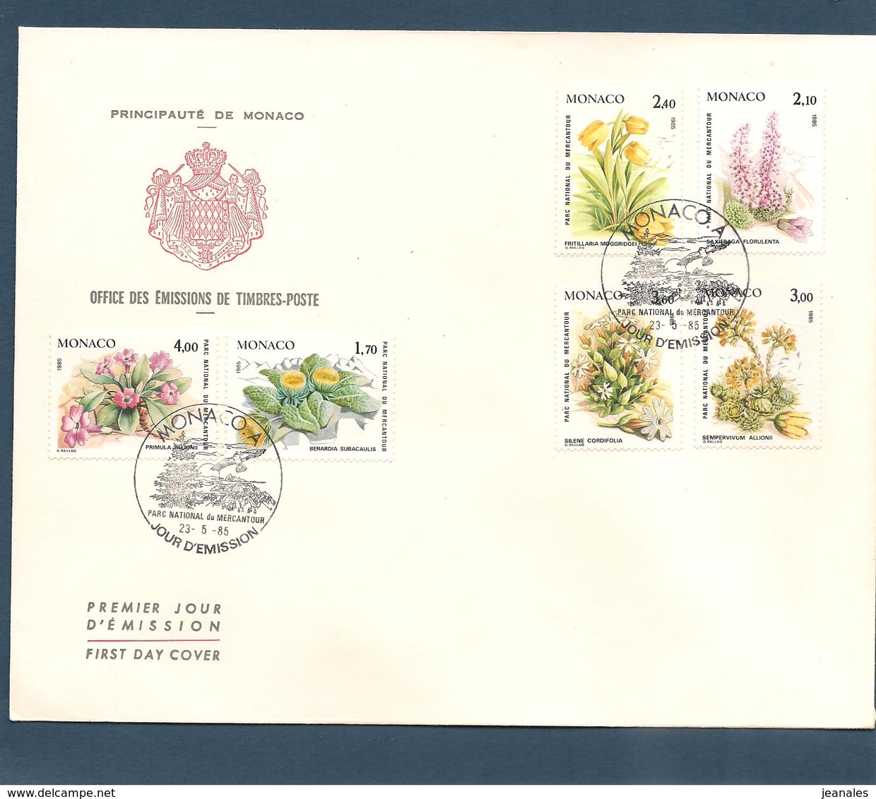 MONACO   Année 1985 Enveloppe 1er Jour** - Briefe U. Dokumente