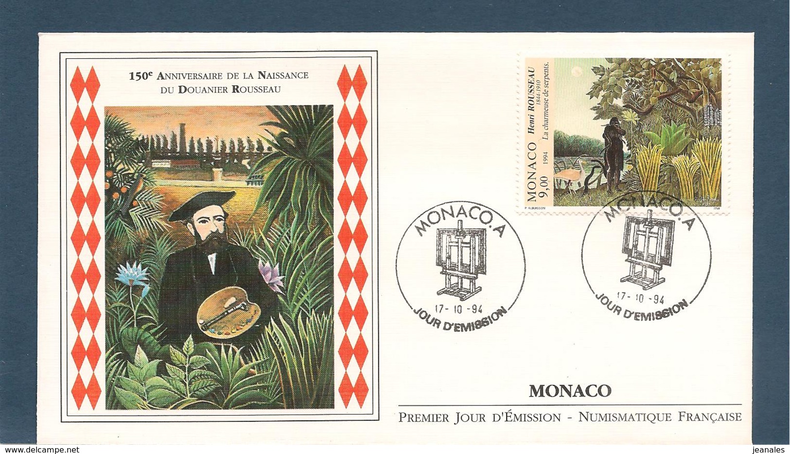 MONACO   Année 1994 Enveloppe 1er Jour** - Cartas & Documentos