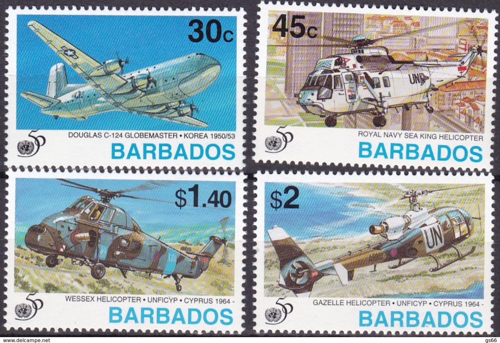 Barbados, 1995, 885/88, 50 Jahre Vereinte Nationen (UNO). MNH ** - Barbados (1966-...)