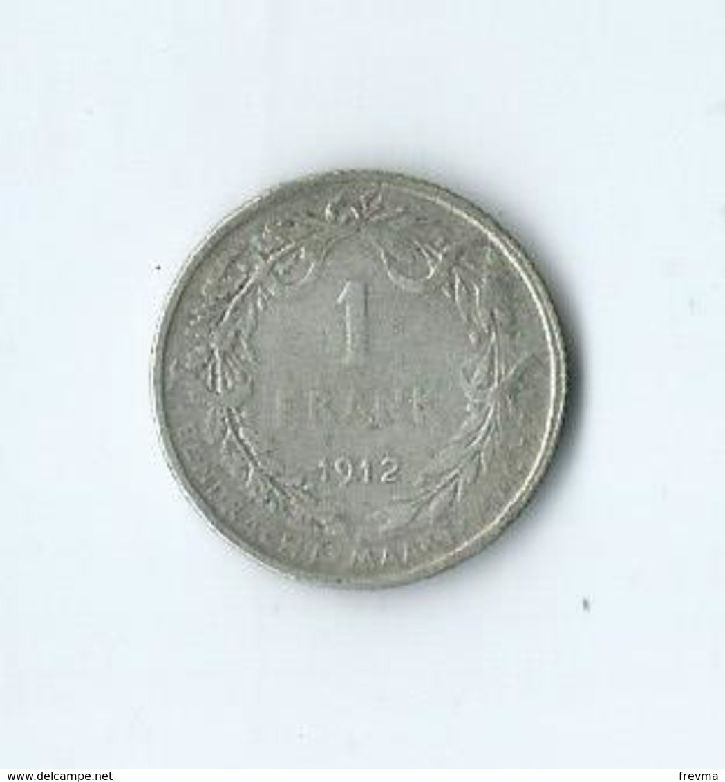 Belgique 1 Franc 1912 Albert Koning Argent - 1 Franc