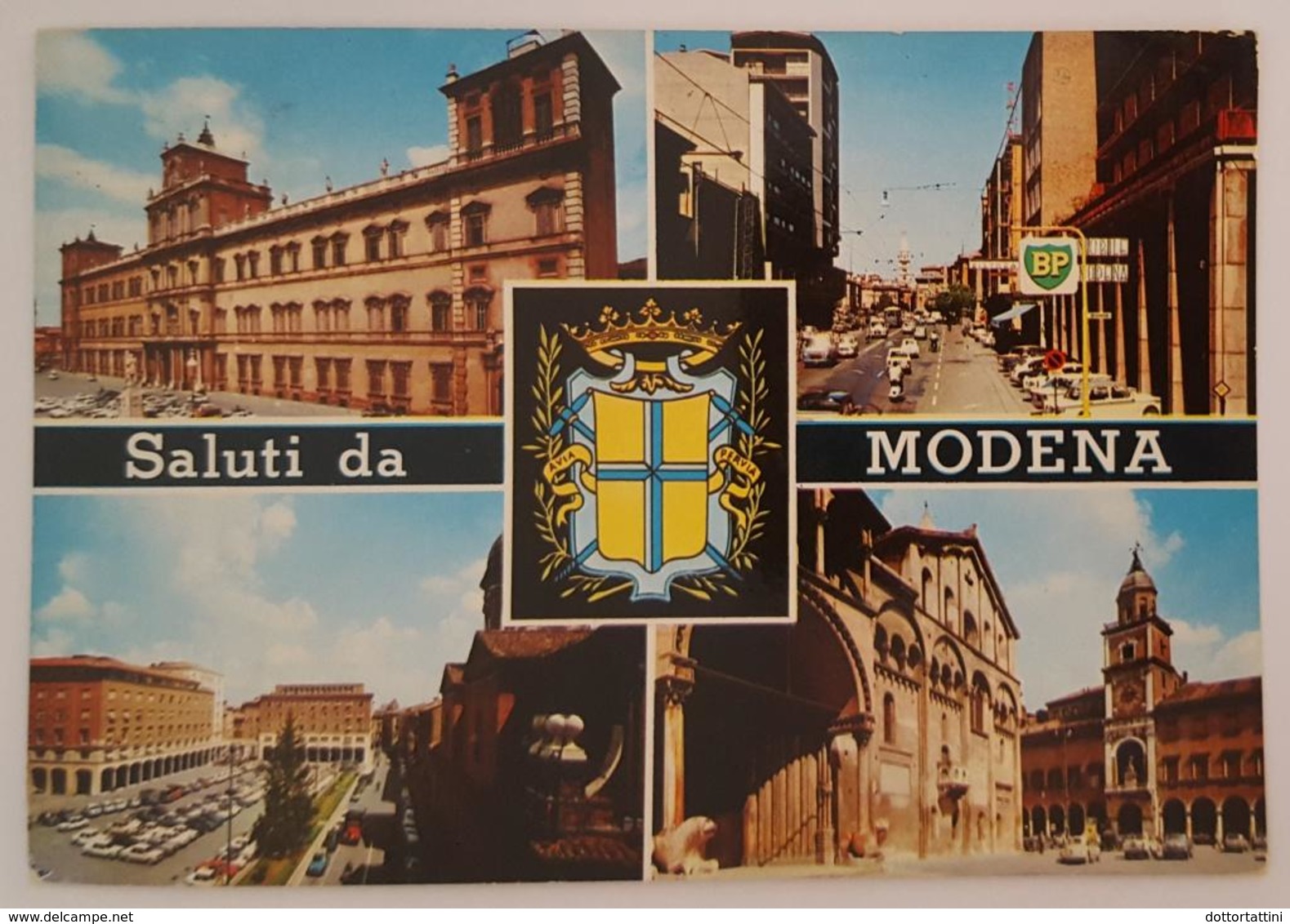 MODENA - Vedutine - Duomo, Piazza Matteotti, Distributore Benzina BP   Vg Stamp - Modena