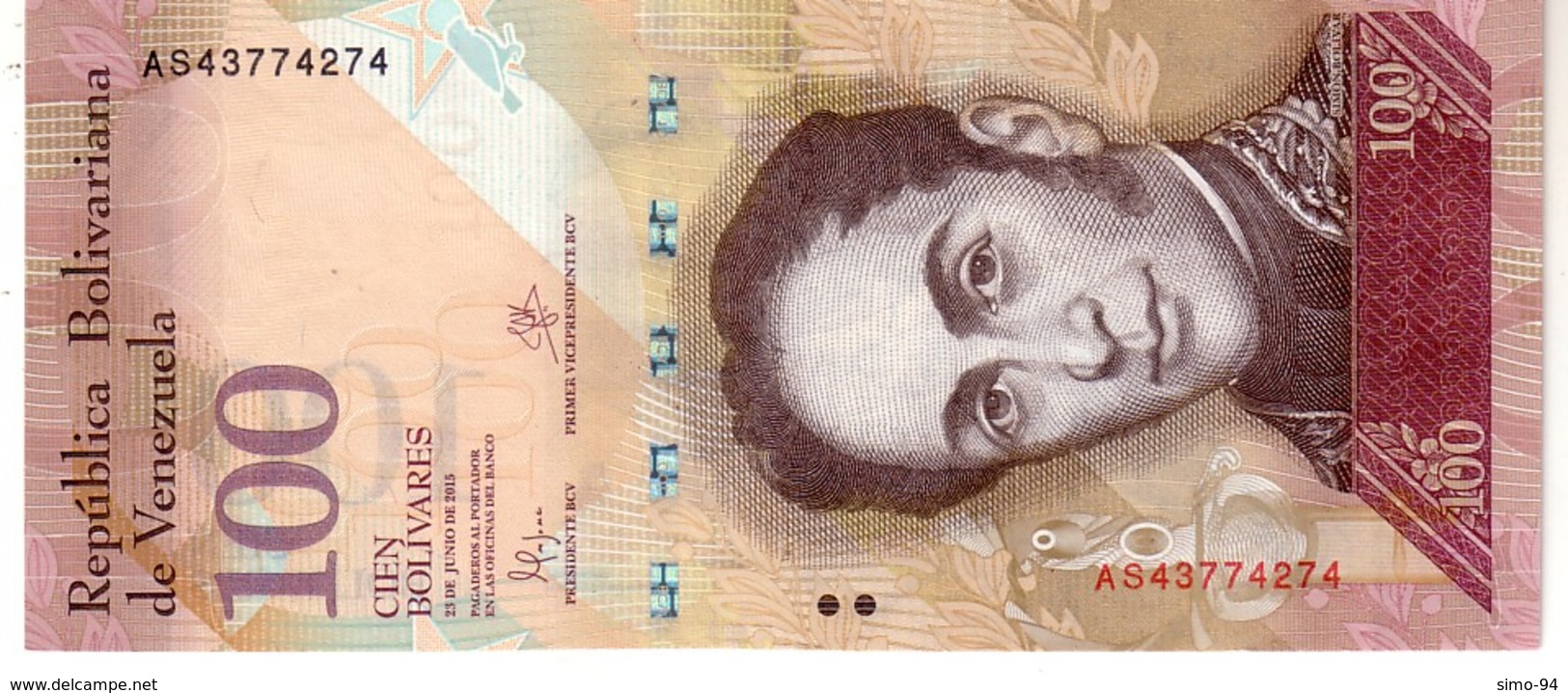 Venezuela P.93 100 Bolivares 2015  Unc - Venezuela