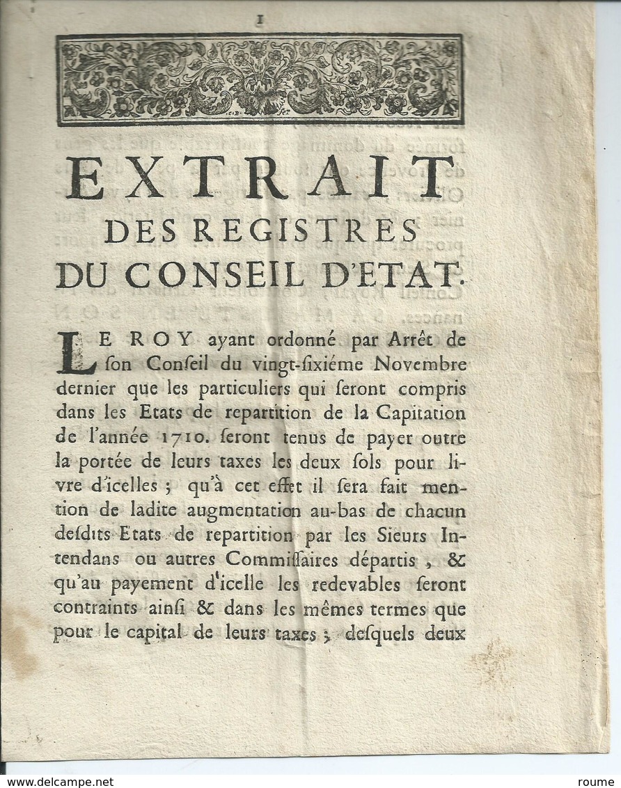 AIX - 1692 - ARREST Du Conseil D'ÉTAT Du ROY - Décrets & Lois