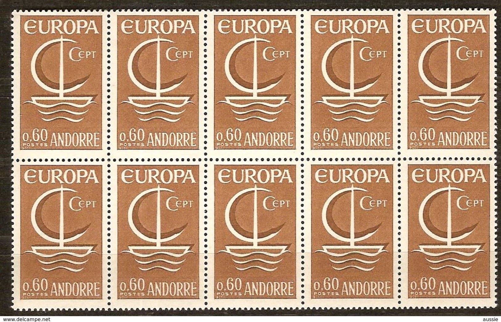 Cept 1966 Andorre Français Andorra Yvertn° 178 *** MNH   Cote 37 Euro 10 Exemplaires - Neufs