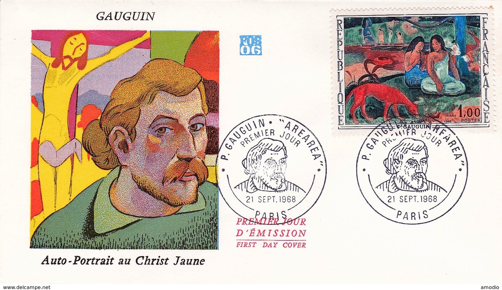 France FDC Paul Gauguin Paris 21/09/1968 - 1970-1979