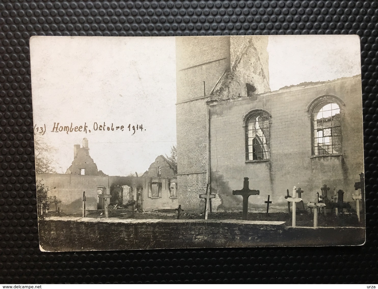 Hombeek/-cpa Photo Des Ruines De L'église Après Les Bombardements De Fin Août 1914. - Malines