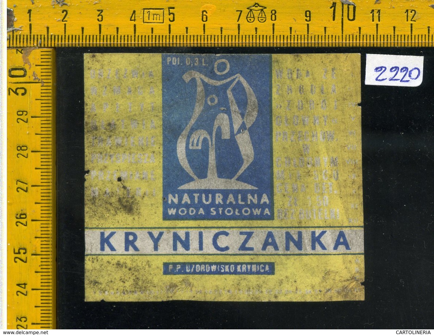 Etichetta Bibita Acqua Minerale Tonica Kryniczanka - Altri & Non Classificati