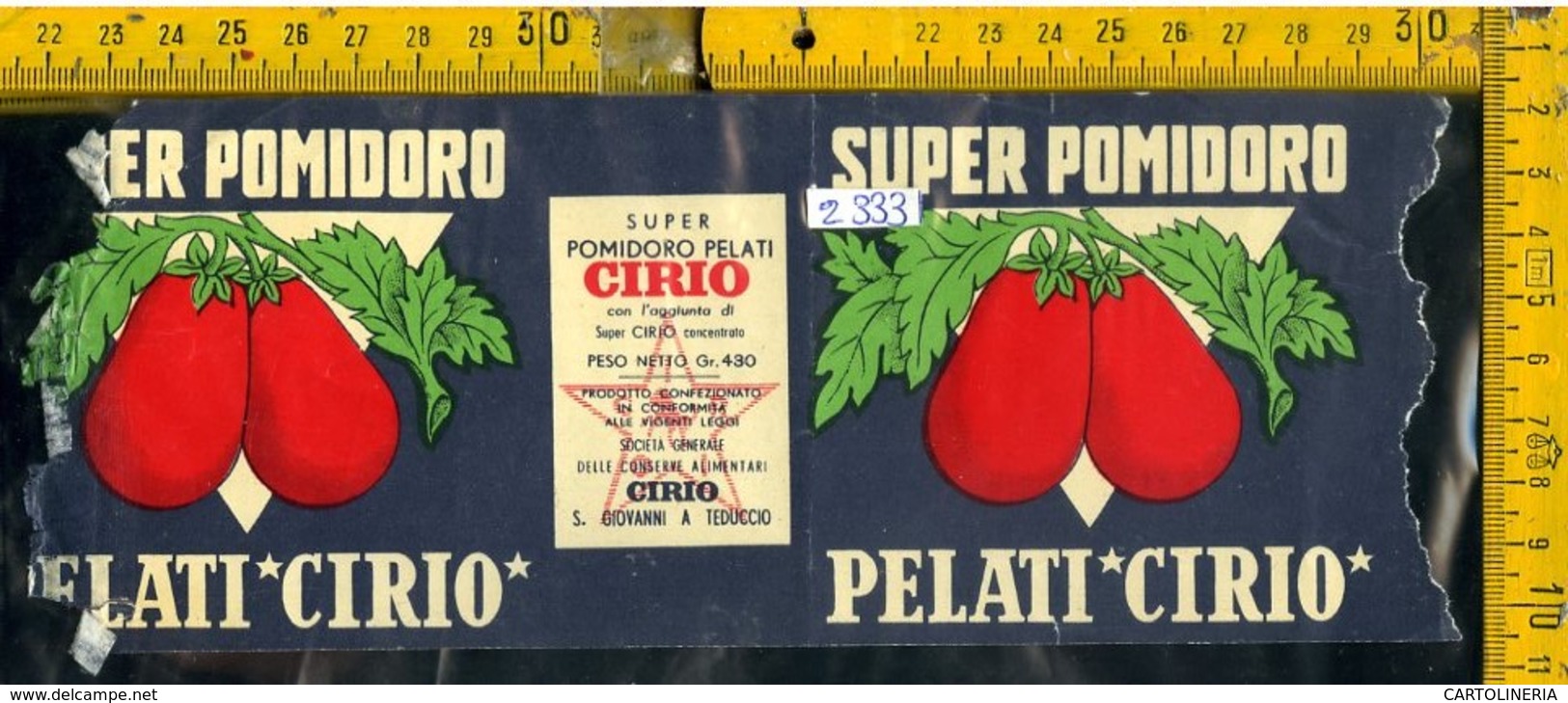 Etichetta Alimentare P. Pelati Cirio - Altri & Non Classificati