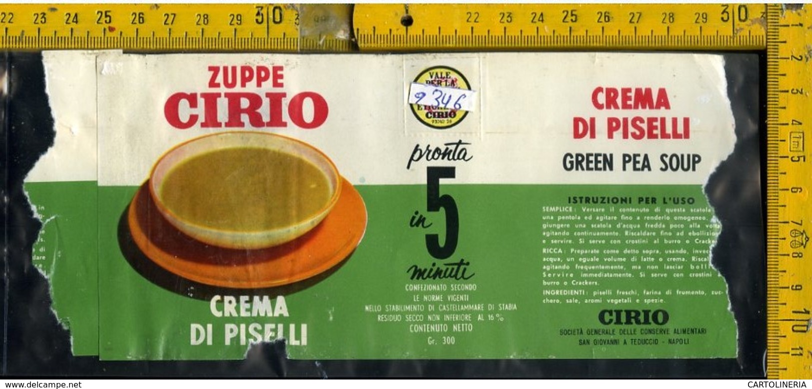 Etichetta Alimentare Zuppe Cirio - Altri & Non Classificati