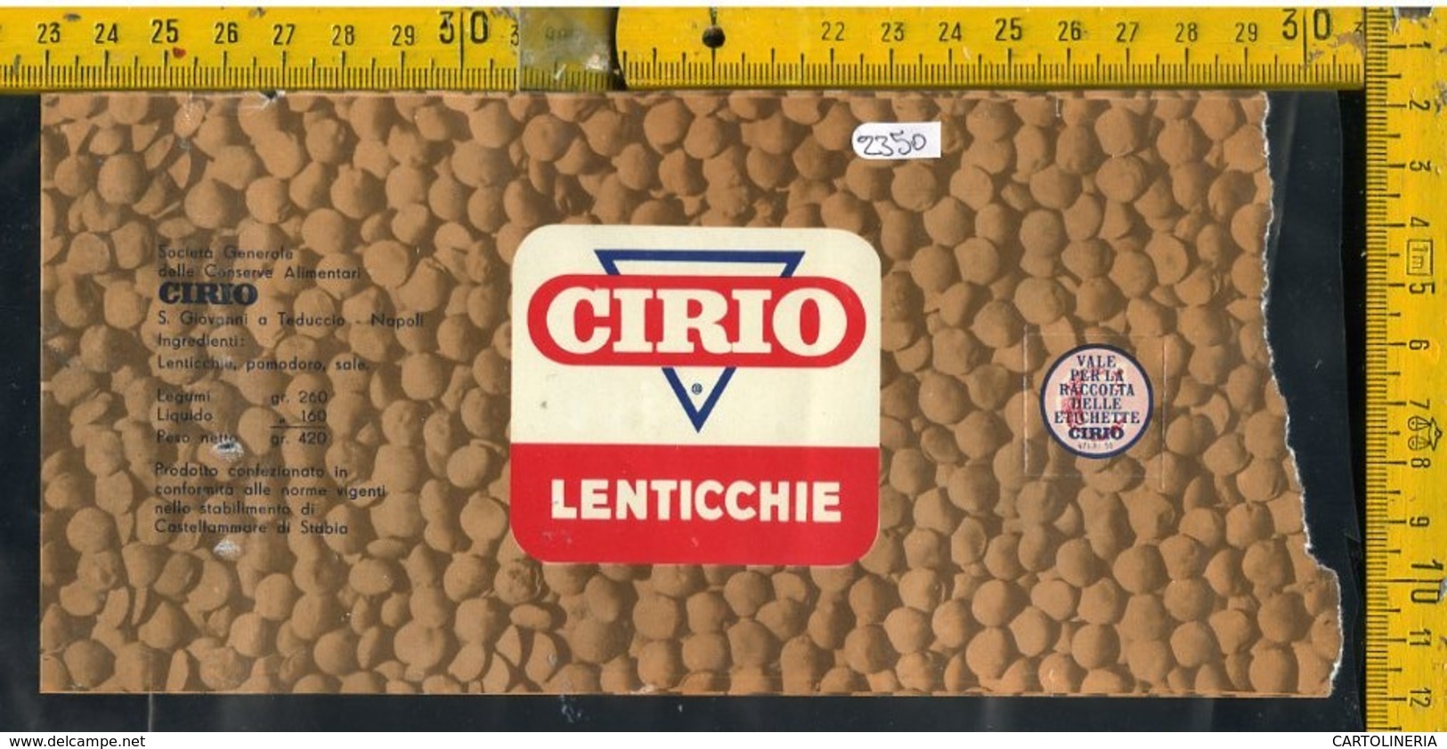 Etichetta Alimentare Lenticchie Cirio - Altri & Non Classificati