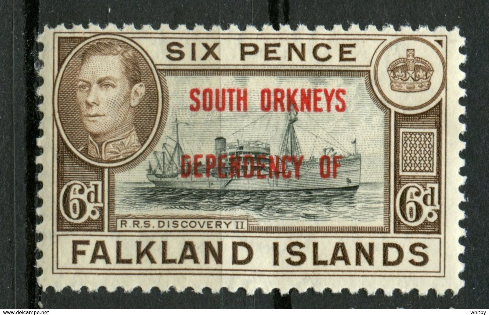 South Orkneys Falkland Islands 1944 6p R.R.S. Discovery II Issue #4L6  MNH - Falklandeilanden