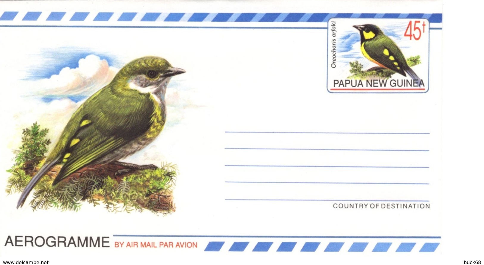 PAPOUASIE NOUVELLE-GUINEE PAPUA NEW GUINEA 50 T Aerogramme Aerogram Bird Oiseau Vogel - Papouasie-Nouvelle-Guinée