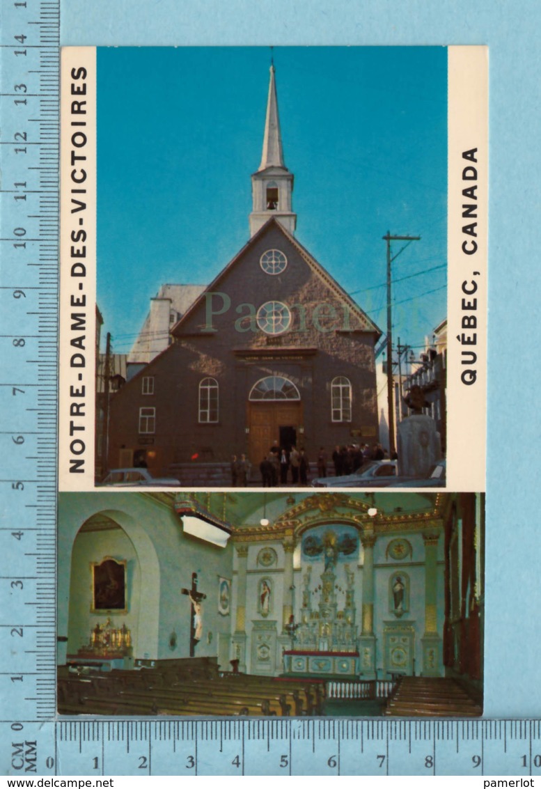 Quebec - Notre Dame Des Victoire, Exterieur Et Interieur -  CIRCULÉE En 1975 - Timbre  8¢ Canada - Autres & Non Classés