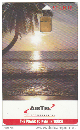 SEYCHELLES ISL.(chip) - Sunset, AIRTEL Telecard First Issue 50 Units, Used - Seychelles