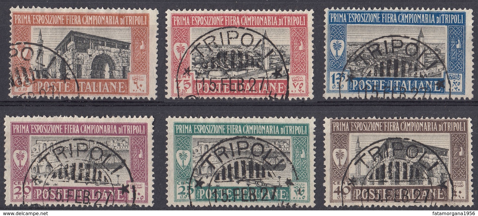 TRIPOLITANIA - 1927 - Serie Completa Di  6 Valori Usati: Yvert 37/42. - Tripolitania
