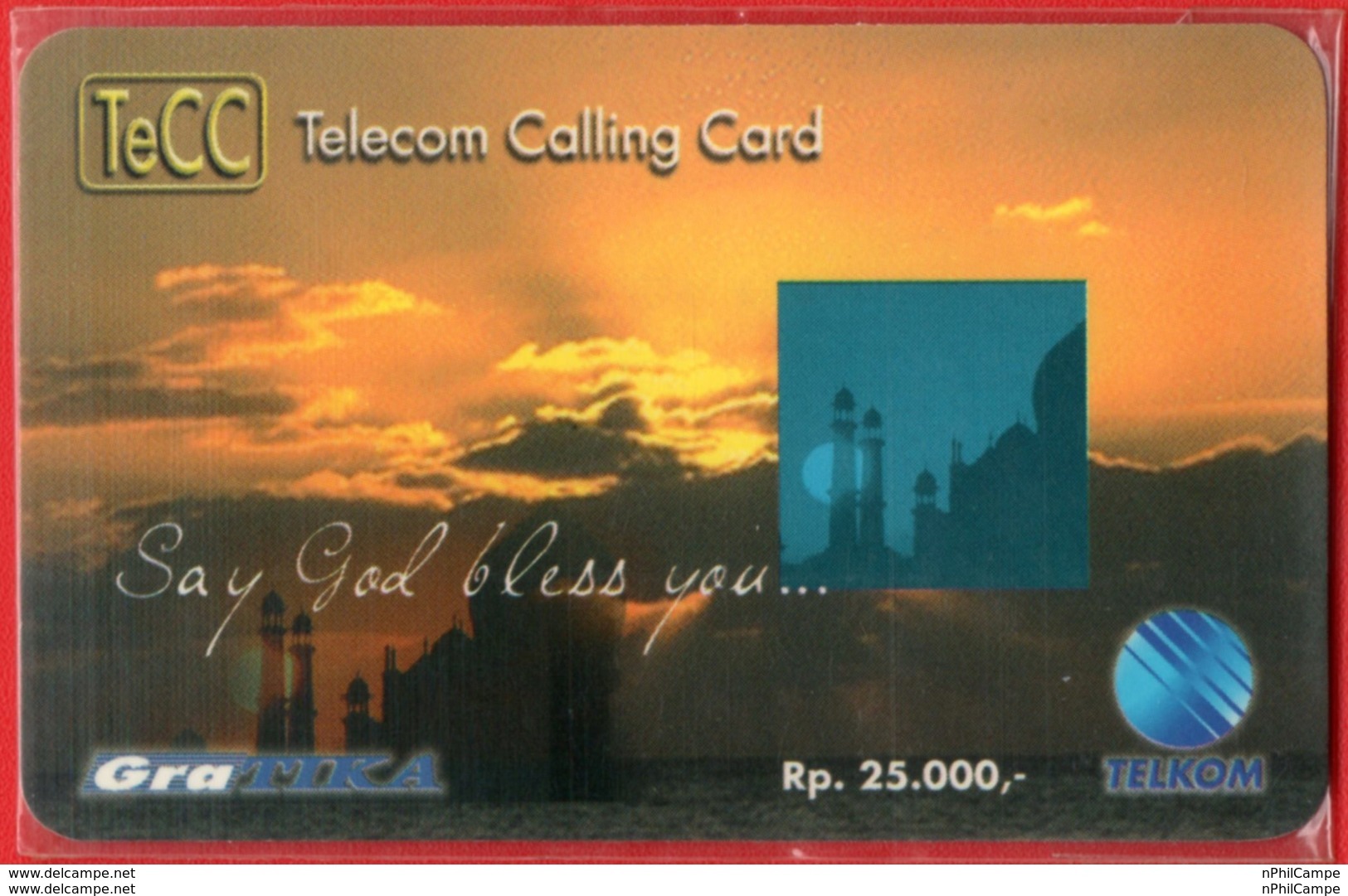 L35- Indonesia Telkom TeCC Telkom Calling Card Say Peace  Mint - Collections