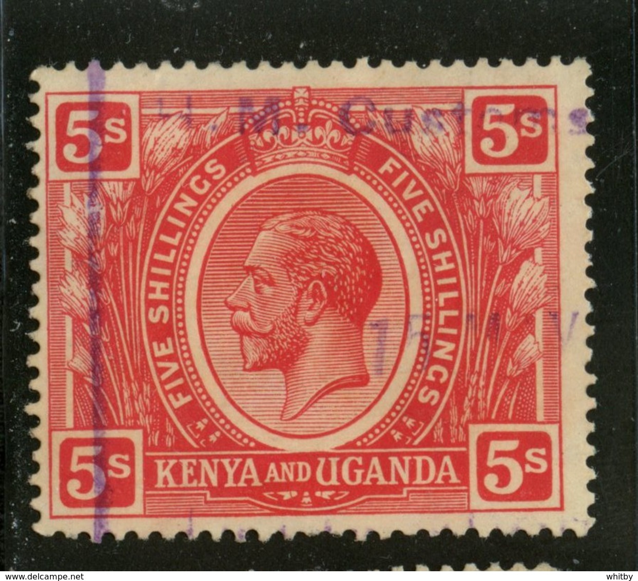 Kenya And Uganda 1922 5Sh King George V Issue #34 - Kenya & Ouganda